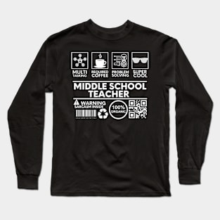 middle school teacher black Long Sleeve T-Shirt